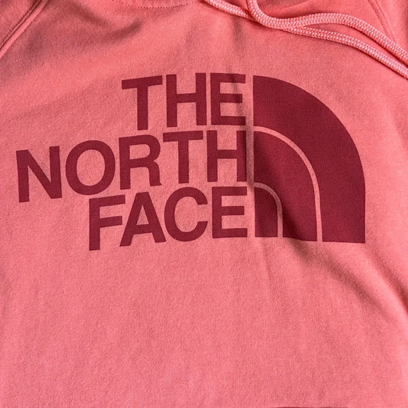 The North Face TNF Sweatshirt Hal Dome Hoodie Graphic Logo Pullover Salmon Sz S - Picture 6 of 7